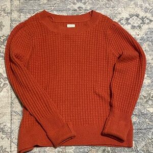 a new day Rust Textured Waffle-Knit Crewneck Sweater